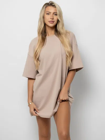 Comfrt Essential Oversized Tee Shirt In Brown