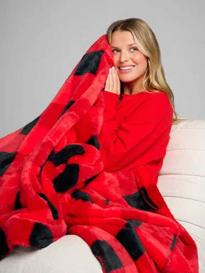 Comfrt Faux Fur Blanket In Multi