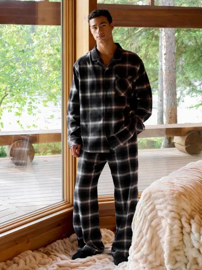 Comfrt Flannel Pajama Pants In Black