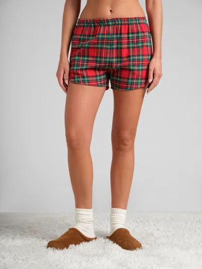 Comfrt Flannel Pajama Shorts In Multi