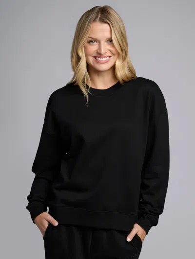 Comfrt Halo Lightweight Crop Crew Sweatshirt In Black