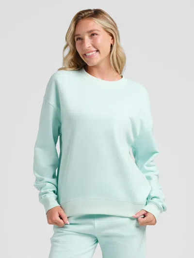 Comfrt Halo Lightweight Crop Crew Sweatshirt In Blue