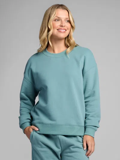 Comfrt Halo Lightweight Crop Crew Sweatshirt In Green