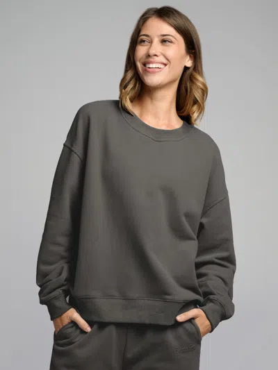 Comfrt Halo Lightweight Crop Crew Sweatshirt In Green