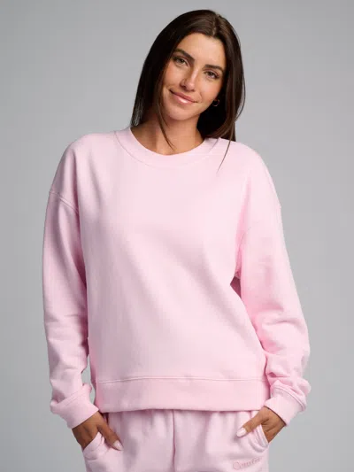 Comfrt Halo Lightweight Crop Crew Sweatshirt In Pink