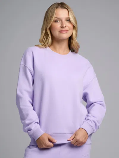 Comfrt Halo Lightweight Crop Crew Sweatshirt In Purple