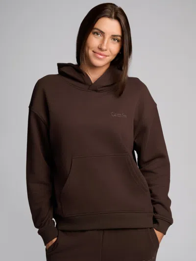 Comfrt Halo Lightweight Crop Hoodie In Brown