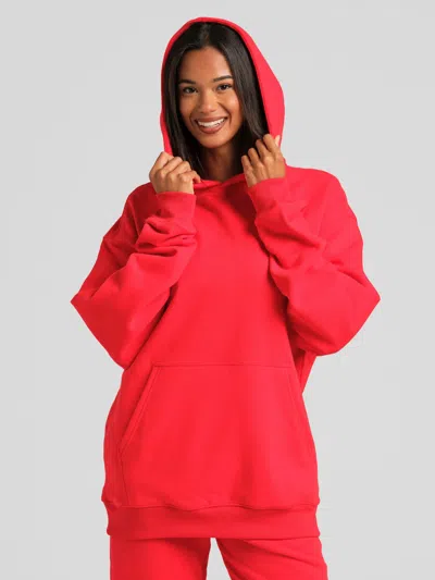 Comfrt Halo Lightweight Oversized Hoodie In Red