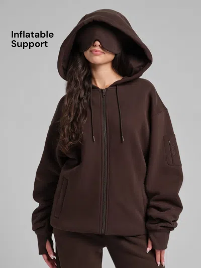 Comfrt Inflate Zip Hoodie In Espresso