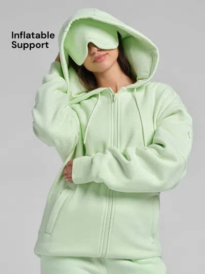 Comfrt Inflate Zip Hoodie In Pistachio Cream