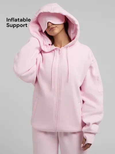 Comfrt Inflate Zip Hoodie In Powder Pink