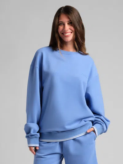 Comfrt Laid Back Halo Fleece Crew Sweatshirt In Blue