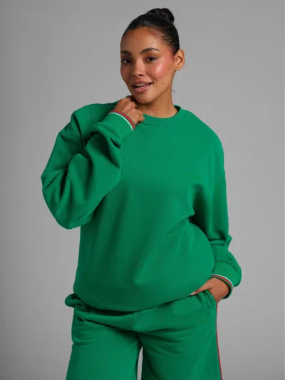 Comfrt Laid Back Halo Fleece Crew Sweatshirt In Green