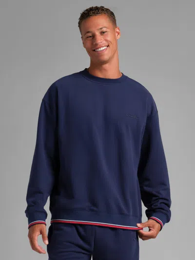 Comfrt Laid Back Halo Fleece Crew Sweatshirt In Blue