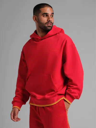 Comfrt Laid Back Halo Fleece Hoodie In Red