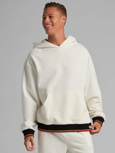 Comfrt Laid Back Halo Fleece Hoodie In White