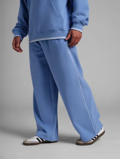Comfrt Laid Back Halo Fleece Wide Leg Pant In Blue