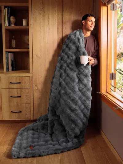 Comfrt Lavender Ember Heated Blanket In Gray