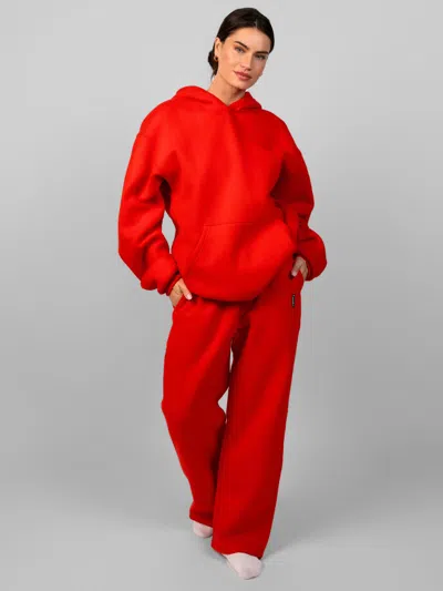 Comfrt Love Straight Leg Sweatpants In Red