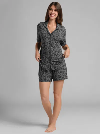Comfrt Luna Lounge Short Sleeve Short Pj Set In Gray