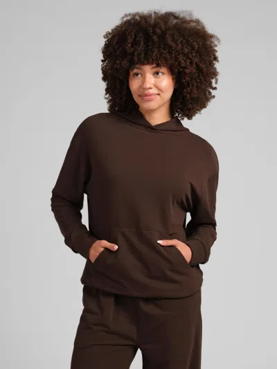 Comfrt Luxe Terry Hoodie In Brown