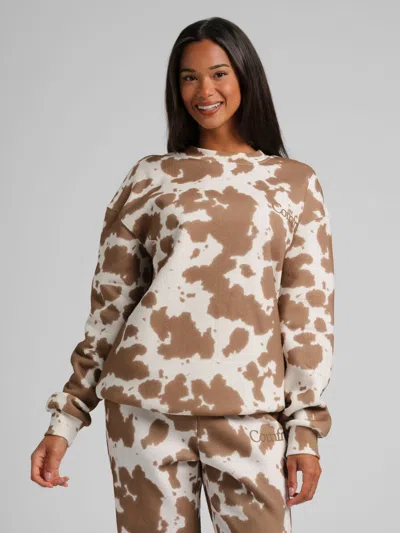 Comfrt Minimalist Crew Sweatshirt In Brown