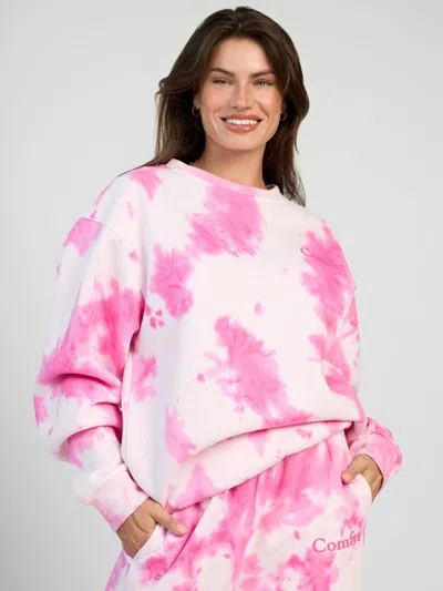 Comfrt Minimalist Crew Sweatshirt In Pink
