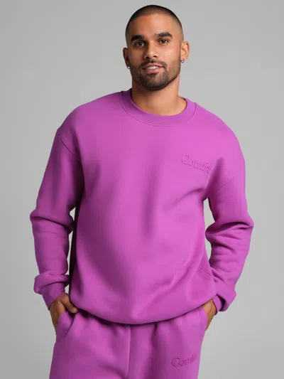 Comfrt Minimalist Crew Sweatshirt In Purple