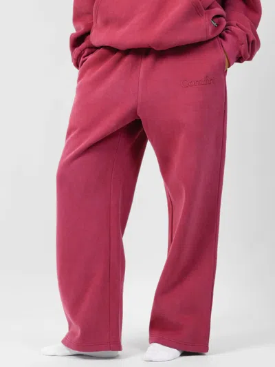 Comfrt Minimalist Straight Leg Sweatpants-long In Red