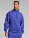 Comfrt Neon Basic Quarter Zip Mock Neck In Blue