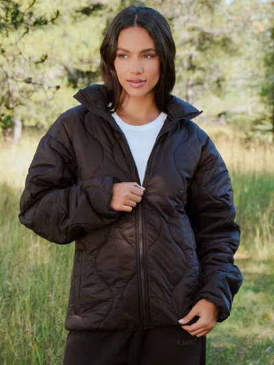 Comfrt Packable Puffer Jacket In Burgundy