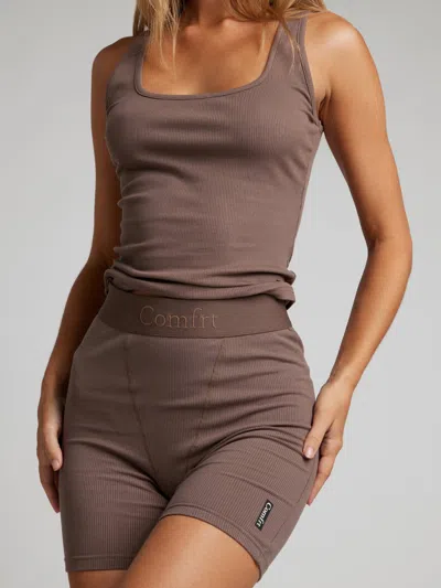Comfrt Rib Contour Boxer In Brown