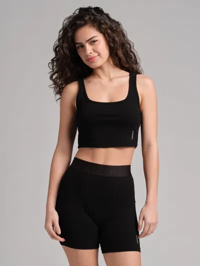 Comfrt Rib Contour Crop Tank In Black