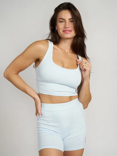 Comfrt Rib Contour Crop Tank In Blue