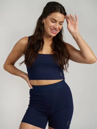 Comfrt Rib Contour Crop Tank In Blue
