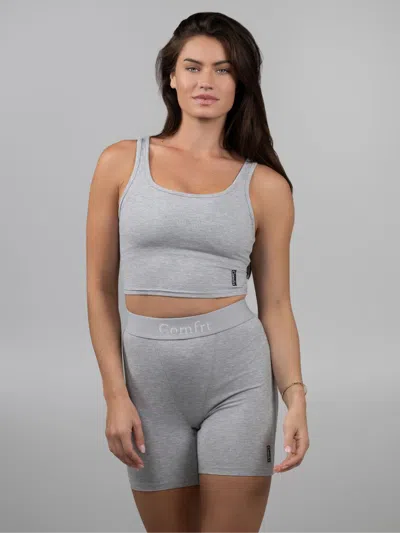 Comfrt Rib Contour Crop Tank In Gray