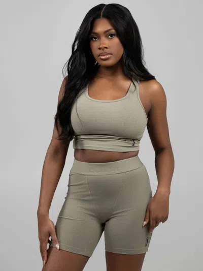 Comfrt Rib Contour Crop Tank In Gray