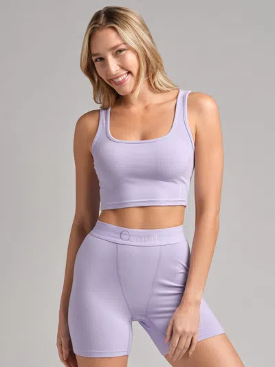 Comfrt Rib Contour Crop Tank In Purple