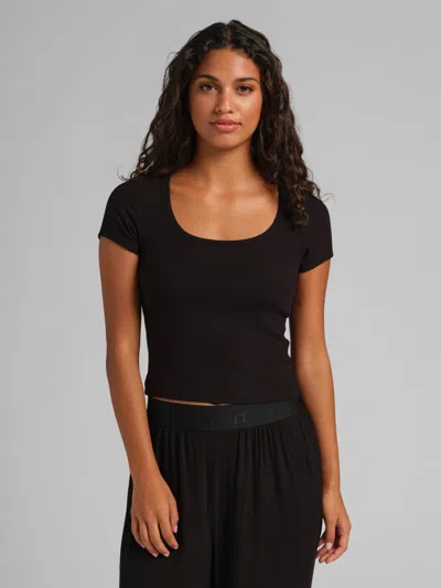 Comfrt Slinky Rib Baby Tee In Black