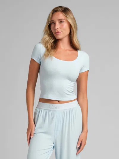 Comfrt Slinky Rib Baby Tee In Blue