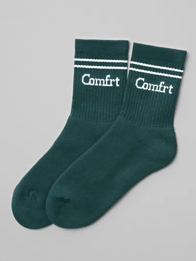 Comfrt Stripe Trim Ankle Socks In Seamoss,white