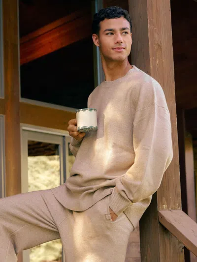 Comfrt Sweater Knit Crew Sweatshirt In Ginger Snap