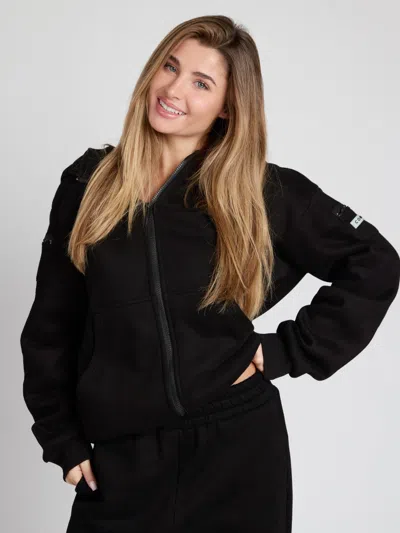 Comfrt Travel Essentials Zip Hoodie In Black