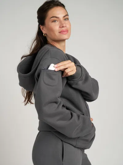 Comfrt Travel Essentials Zip Hoodie In Gray