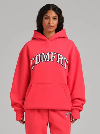 Comfrt Varsity Hoodie In Red