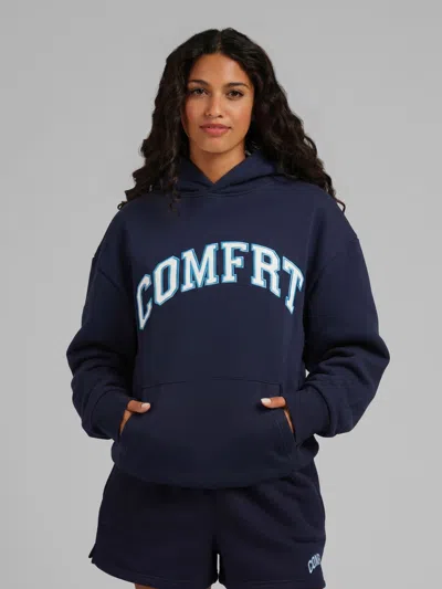Comfrt Varsity Hoodie In Blue