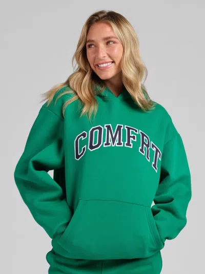 Comfrt Varsity Hoodie In Green