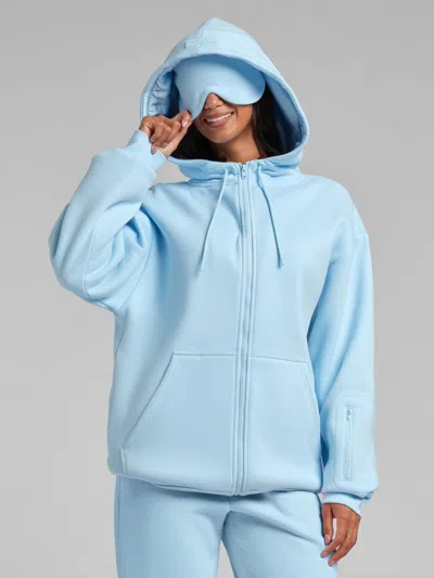 Comfrt Vip Airplane Mode Travel Zip Hoodie – Mega In Baby Blue