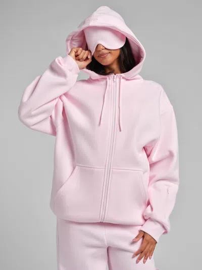 Comfrt Vip Airplane Mode Travel Zip Hoodie – Mega In Powder Pink
