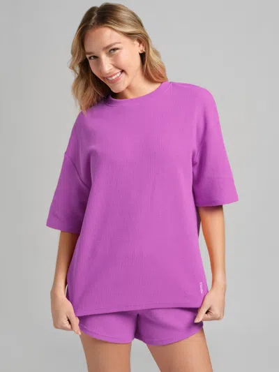 Comfrt Vip Exclusive Waffle Lounge Tee Shirt In Purple